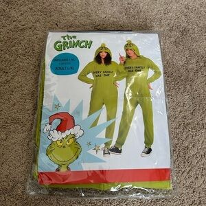 The Grinch Green Zipster Costume 1 Piece Hooded L/XL Suit Unisex